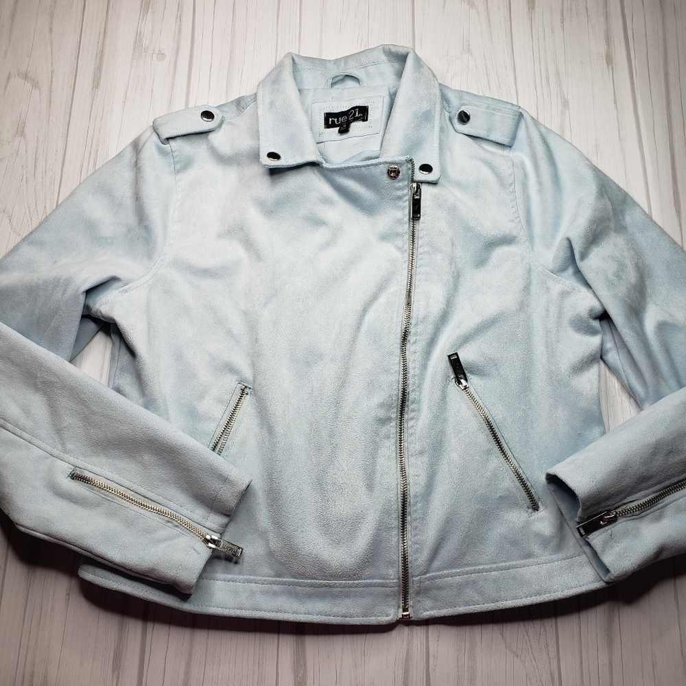 Cropped Moto Jacket Jr's Size XL Rue 21